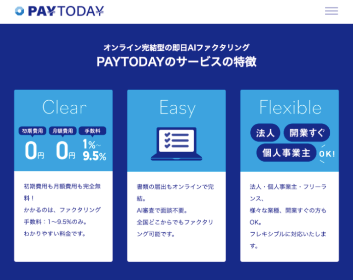 PayTodayの公式サイト画像